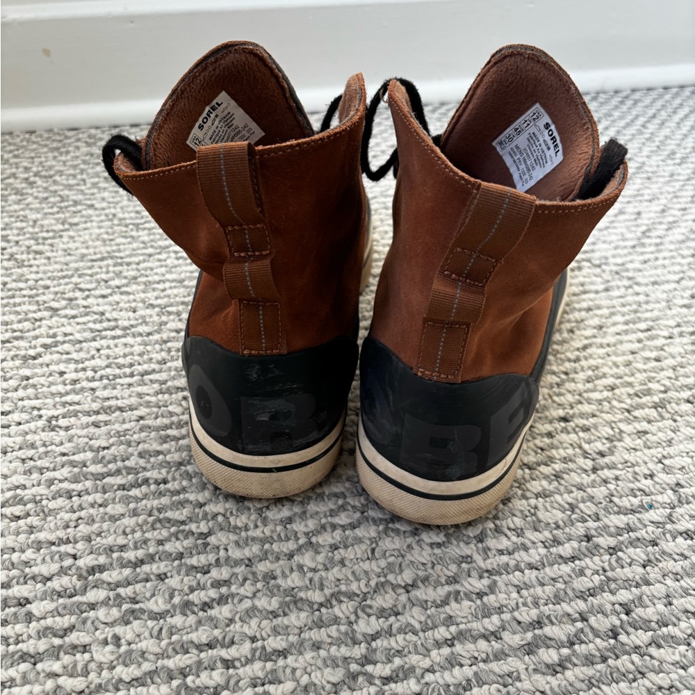 Sorel Metro Brown and Blue Winter Boots with Lace-Up Design and Suede Texture - Picture 3 of 7